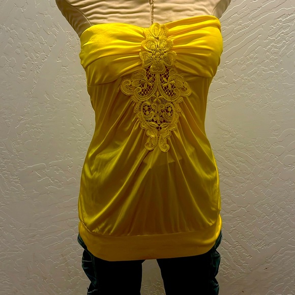 Charlotte Russe Tops - Yellow silky tube top